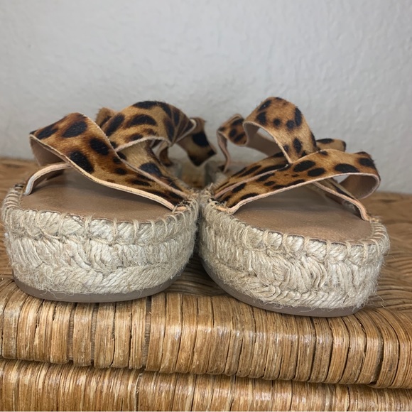 Madewell Malia Espadrille Strappy Sandal in Leopard Calf Hair Sandal Size 8 - Picture 5 of 12